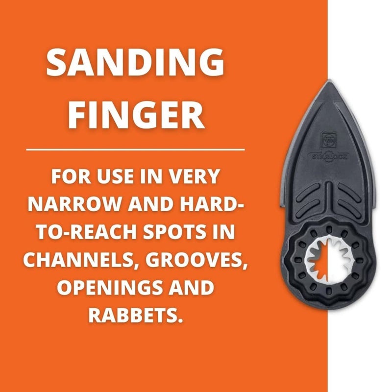 Fein Starlock Finger-Shaped Sanding Pad with Hook & Loop Attachment - Precision Sanding for Tight, Intricate Areas, Protective Backing Plate, 2-Pack - 63806159220 - Image 3
